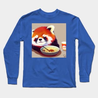 Kawaii Red Panda Eating Ramen Long Sleeve T-Shirt